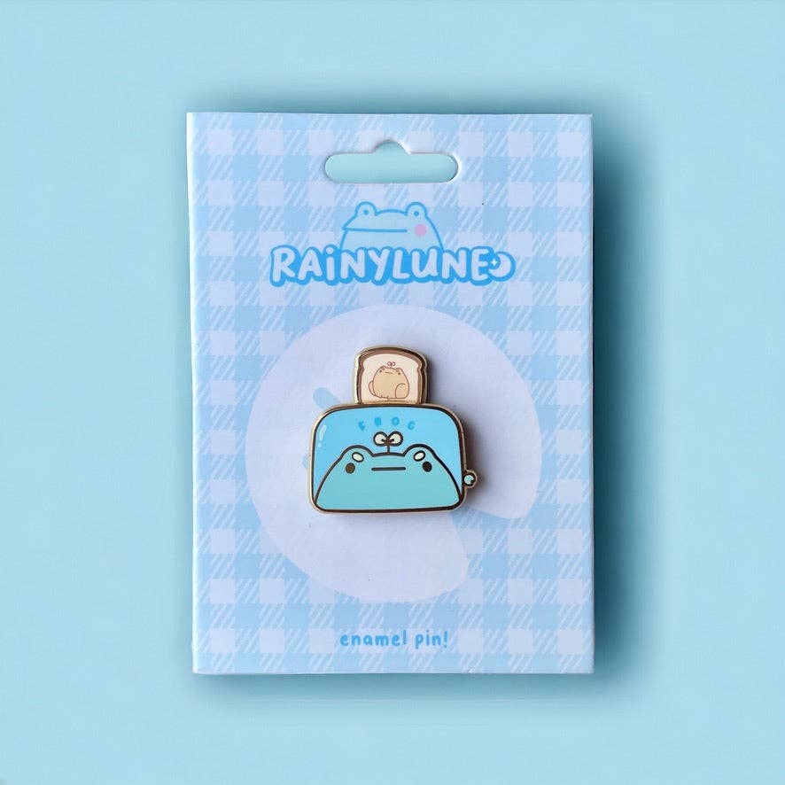 Rainylune Collectible Pin - Toaster Sprout the Frog Breakfast Pin