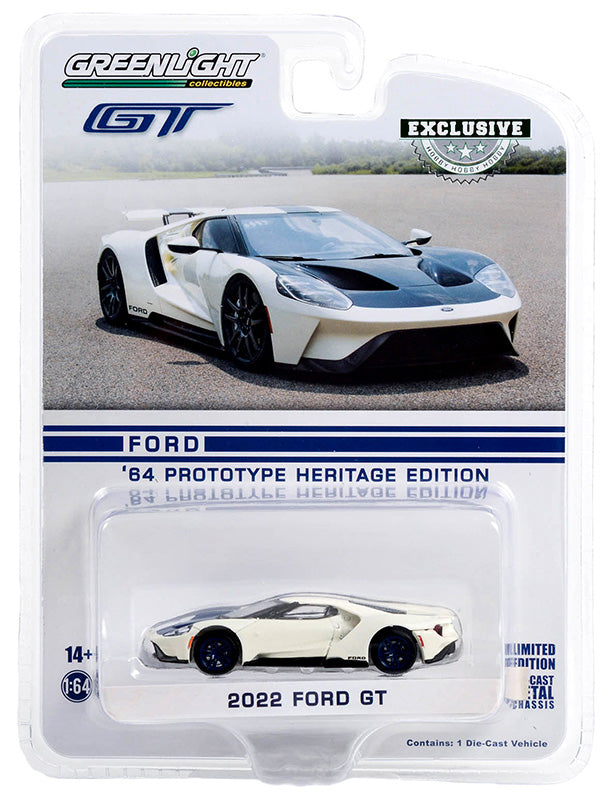 Exclusivité Greenlight Hobby Shop - Ford GT 2022 - Édition Prototype Heritage '64