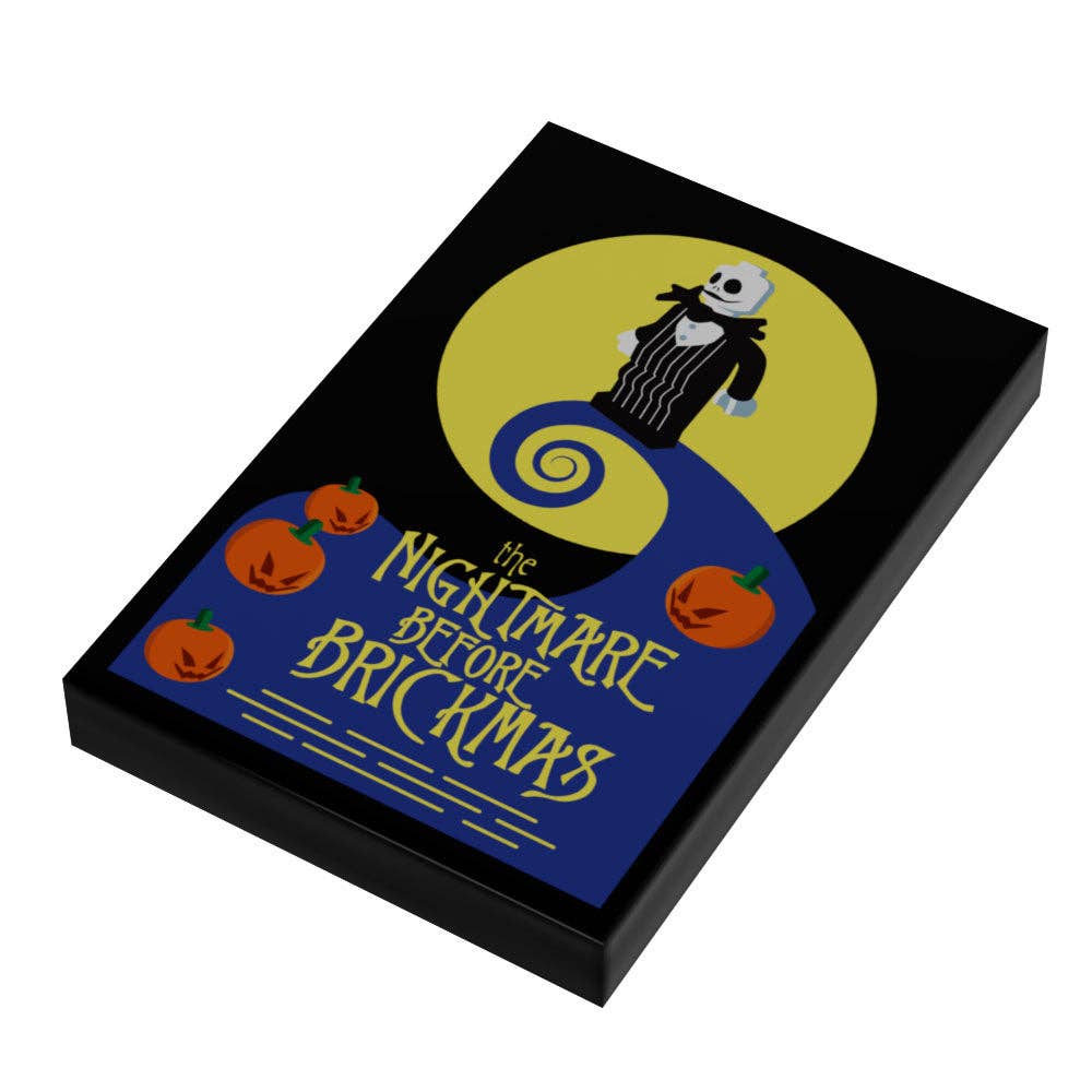 B3 Customs® - The Nightmare Before Brickmas Movie Cover (2x3 Tile) - Custom LEGO Tile