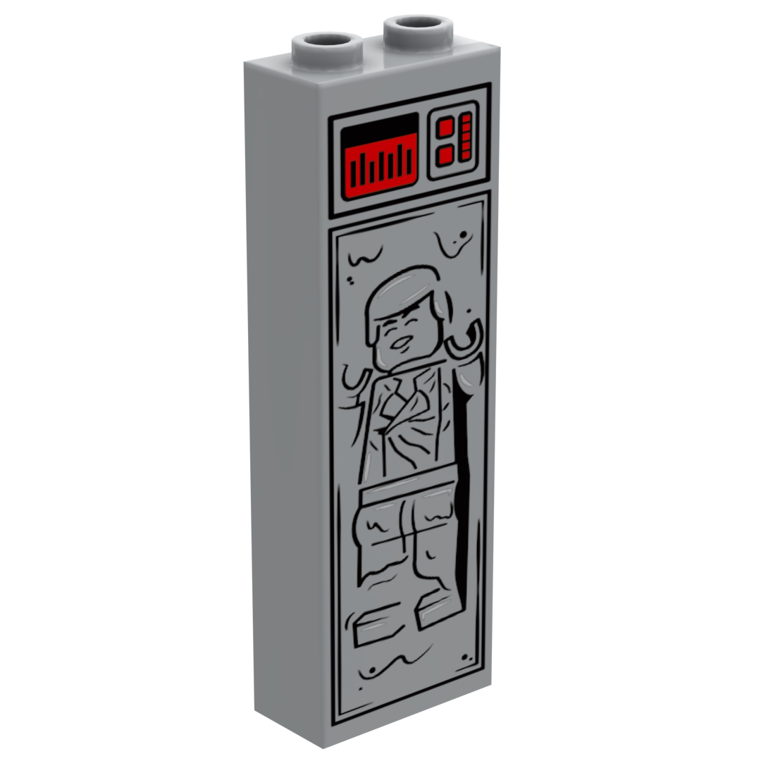 B3 Customs® - Solo in Carbonite (1x2x5 Brick) - Custom LEGO brick