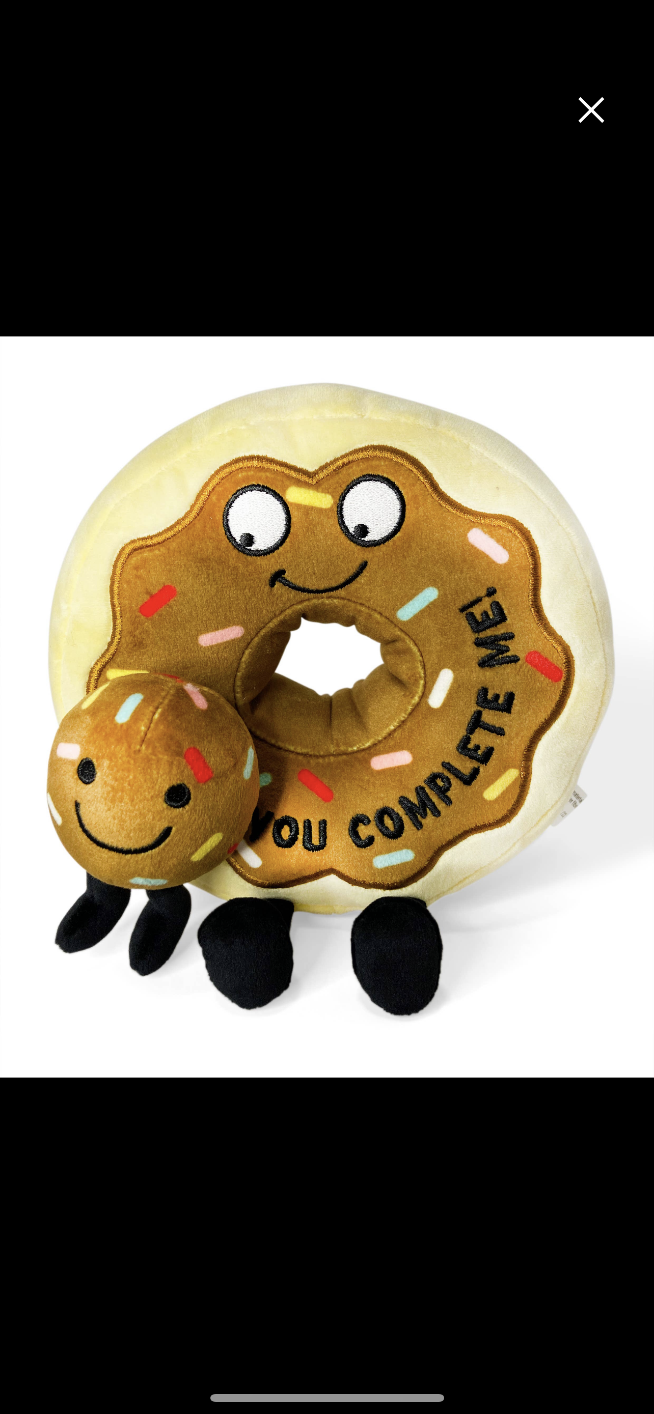 Punchkins - Donut au chocolat en peluche « You Complete Me »