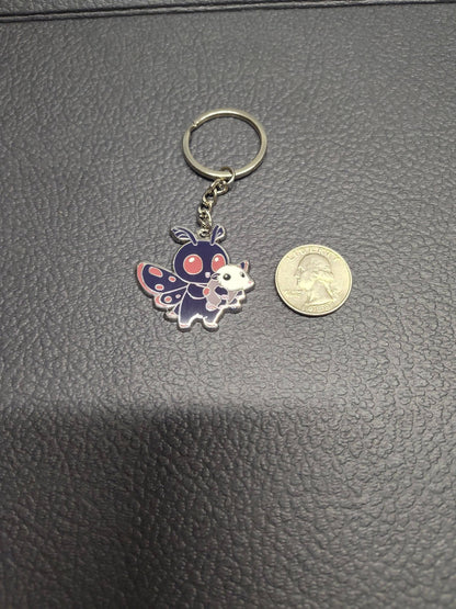 Mountain's Misfits - Mothman w/ Opossum Friend -  Collectible Enamel Keychain