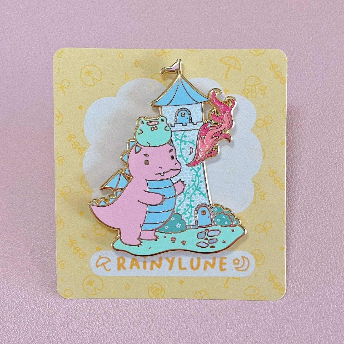 Rainylune Collectible Pin -  Frog & Dragon Fairy Tale Tower