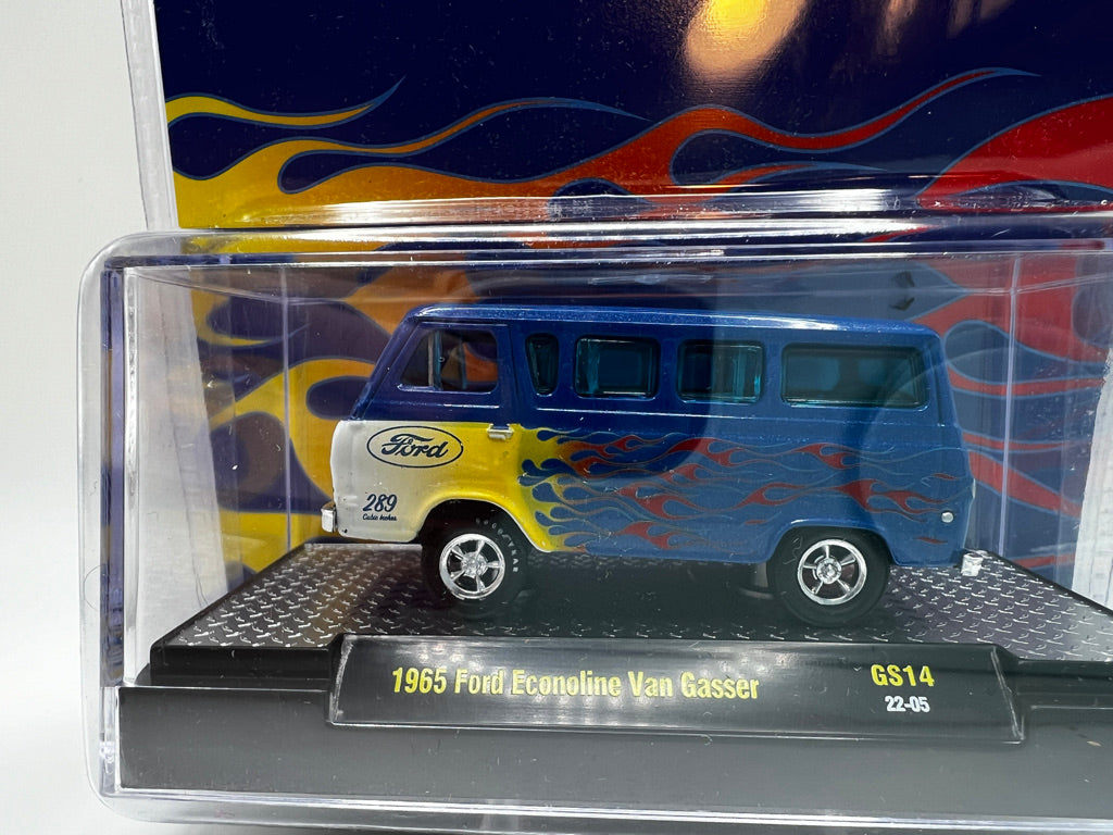 M2 1965 Ford Econoline Van Gasser Blue Metallic with Flames Limited Edition