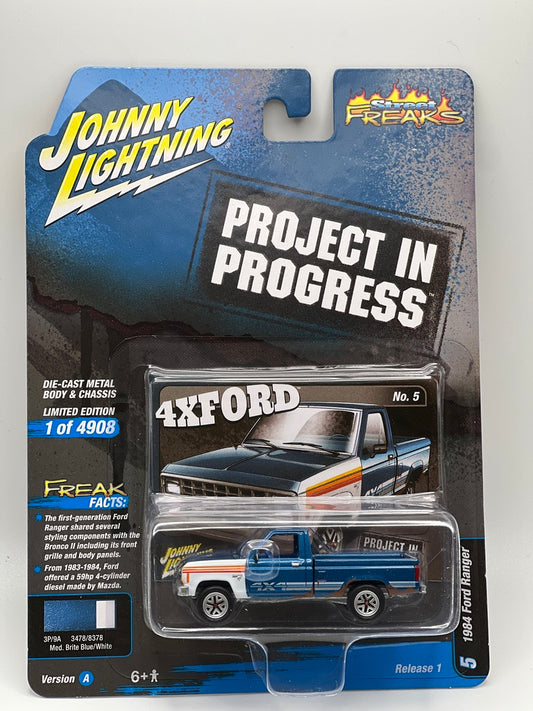Johnny Lightning Street Freaks - Projects in Progress - 1984 Ford Ranger (Med. Brite Blue/White)