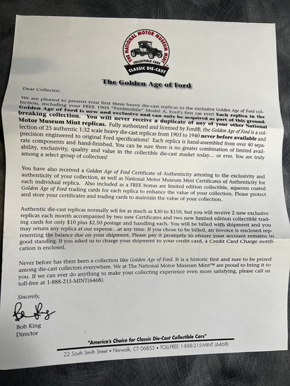 The National Motor Museum Mint Presents The Golden Age of Ford - (1926 Ford Fordor, 1909 Ford Model T Touring Car, & 1903 Model A Tonneau)
