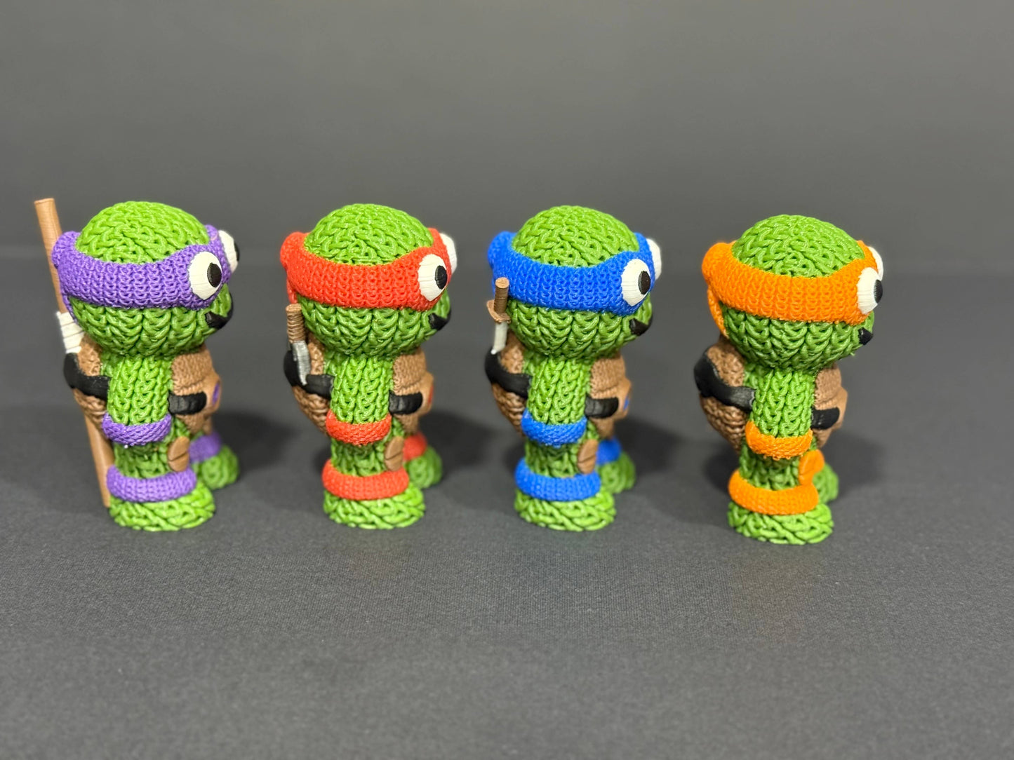 Teenage Mutant Knitted Turtles (Complete Set - 3" figures) - by Upstate Design Decor