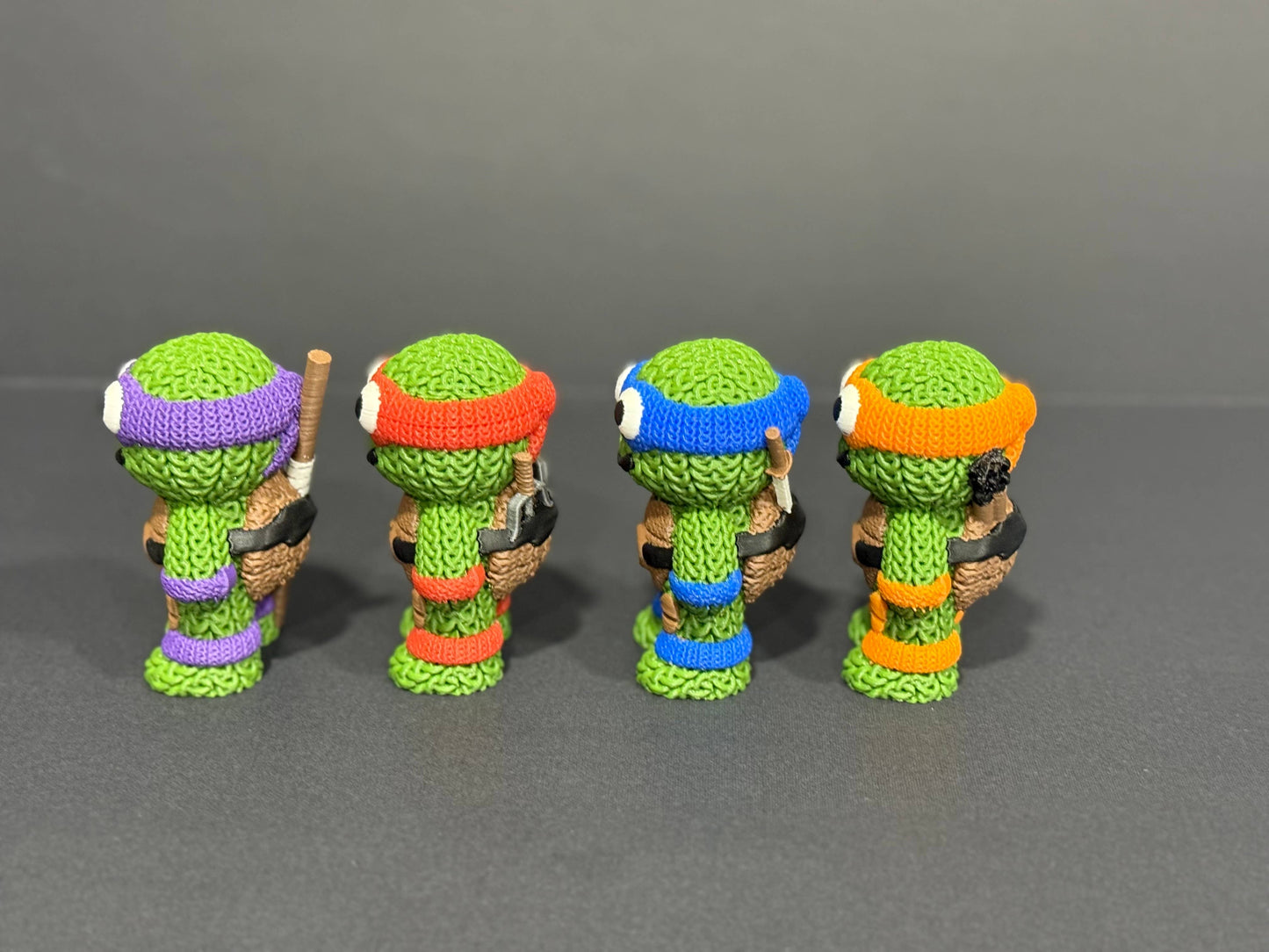 Teenage Mutant Knitted Turtles (Complete Set - 3" figures) - by Upstate Design Decor