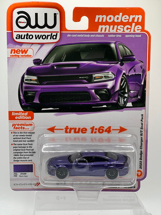 Auto World Modern Muscle - 2023 Dodge Charger R/T Scat Pack (Plum Cherry)