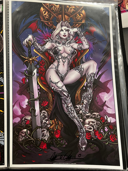Lady Death on Throne  Print  (Signed)