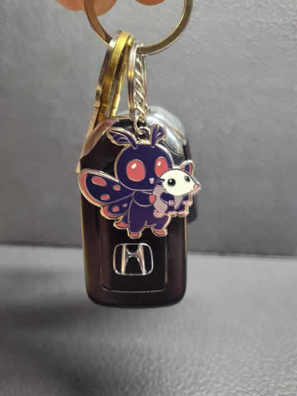Mountain's Misfits - Mothman w/ Opossum Friend -  Collectible Enamel Keychain