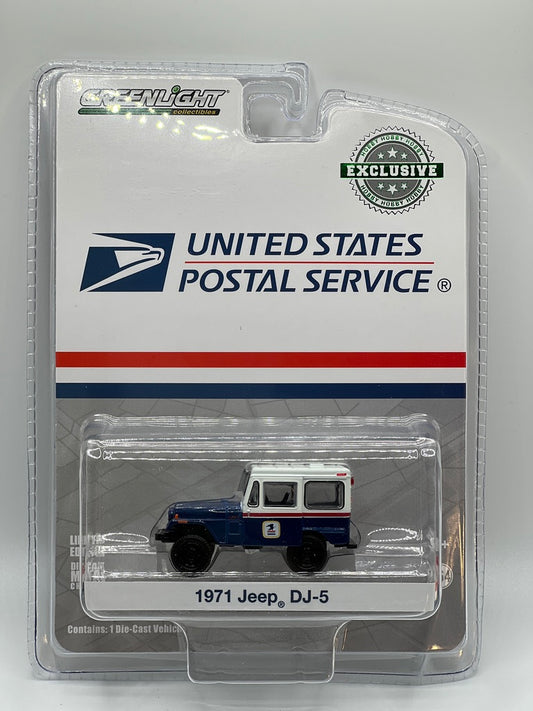 Greenlight Hobby Exclusive - USPS 1971 Jeep DJ-5 (blue w/white roof)