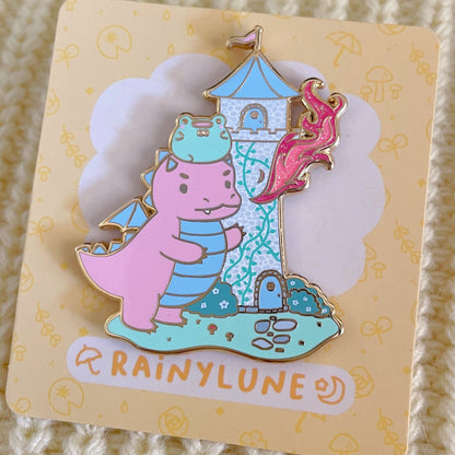 Rainylune Collectible Pin -  Frog & Dragon Fairy Tale Tower