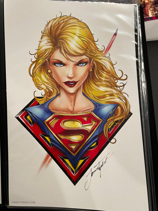Supergirl Bust Print by Jamie Tyndall (Signed)