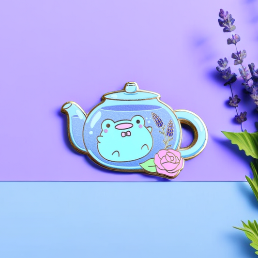 Rainylune Collectible Pin - Tea Pot Friend the Frog Pin