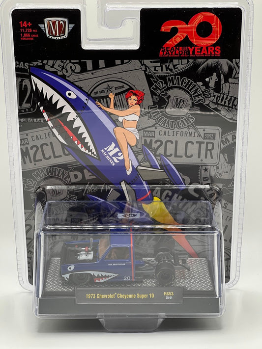 M2 Hobby Excl. - 1973 Chevrolet Cheyenne Super 10 (Blue sharkmouth) - 20 Years Sean Taylor
