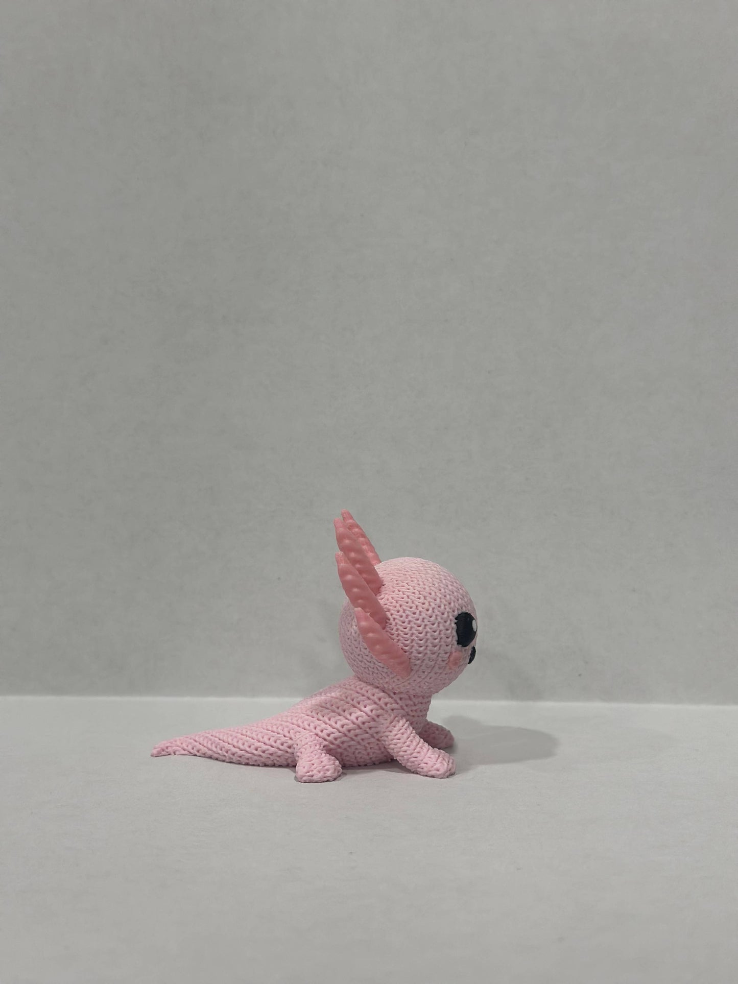 Axolotl Figurine 3D Printed Knitted Texture- (3" figure) - by Upstate Design Decor