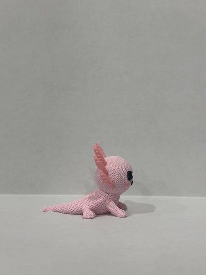 Axolotl Figurine 3D Printed Knitted Texture- (3" figure) - by Upstate Design Decor