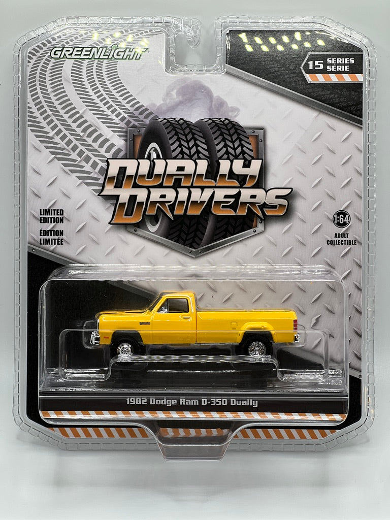 Greenlight Dually Drivers - 1982 Dodge Ram D-350 Dually (Yellow)