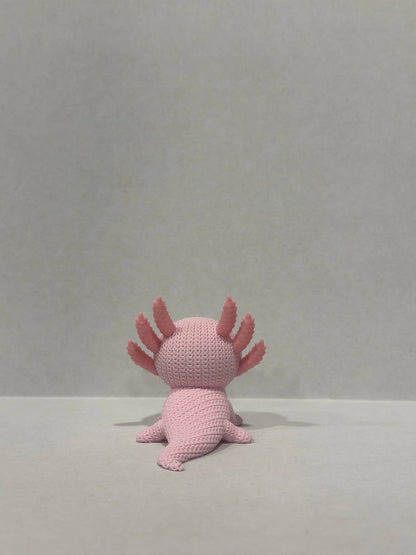Axolotl Figurine 3D Printed Knitted Texture- (3" figure) - by Upstate Design Decor