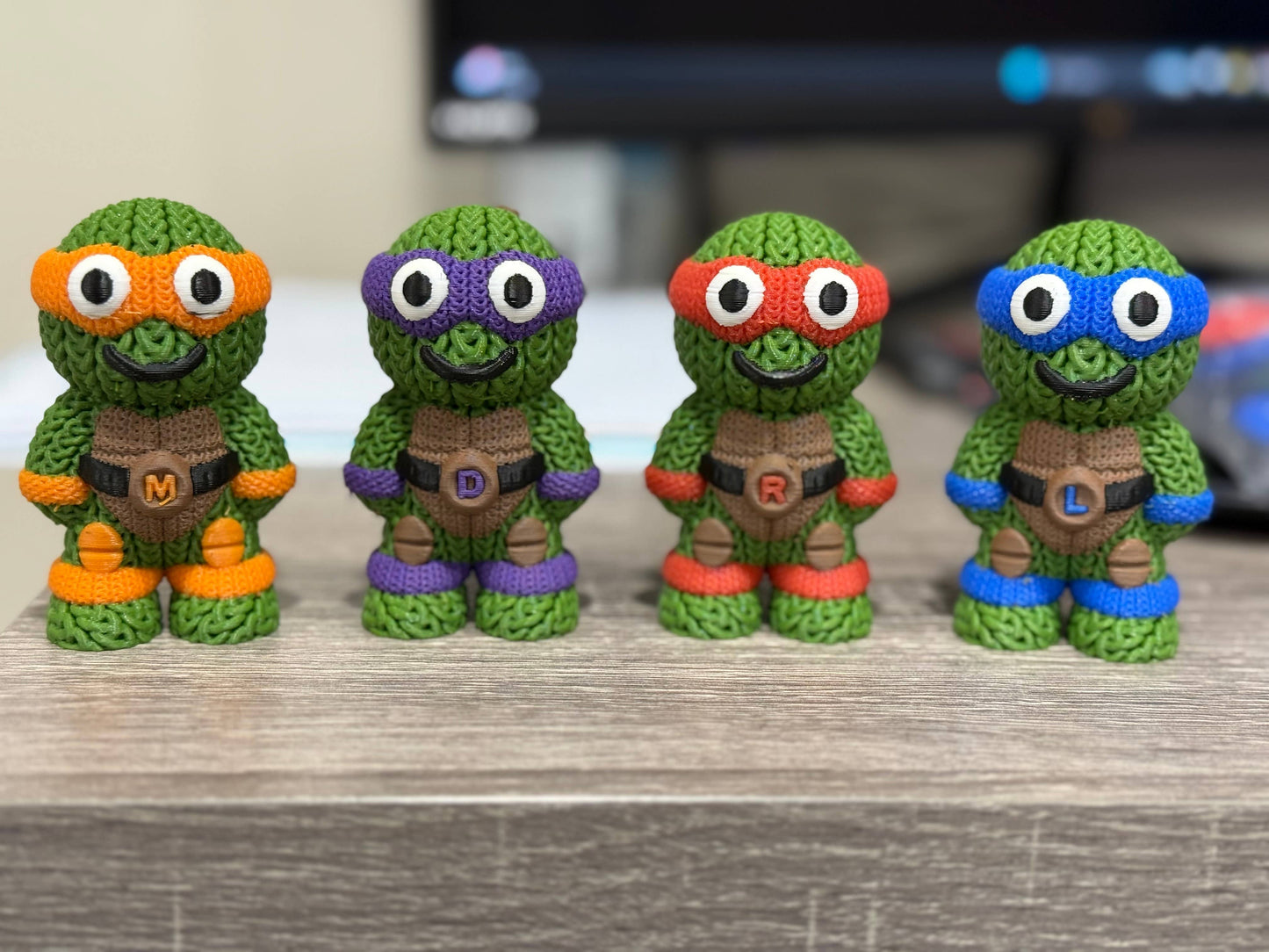 Teenage Mutant Knitted Turtles (Complete Set - 3" figures) - by Upstate Design Decor