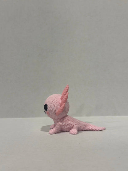 Axolotl Figurine 3D Printed Knitted Texture- (3" figure) - by Upstate Design Decor