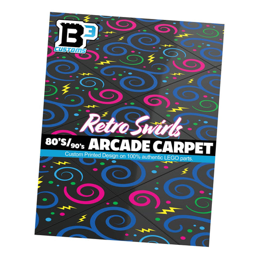 B3 Customs - Custom 80's and 90's Arcade Carpet 6x6 Tiles (Swirls) - Pack of 10