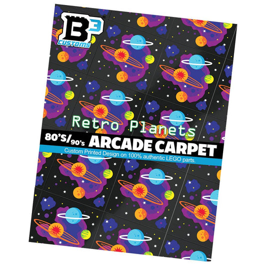B3 Customs - 80's and 90's Arcade Carpet 6x6 Tiles (Planets) - Pack of 10