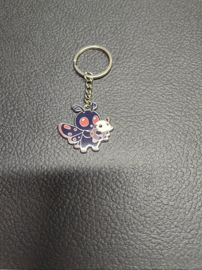Mountain's Misfits - Mothman w/ Opossum Friend -  Collectible Enamel Keychain