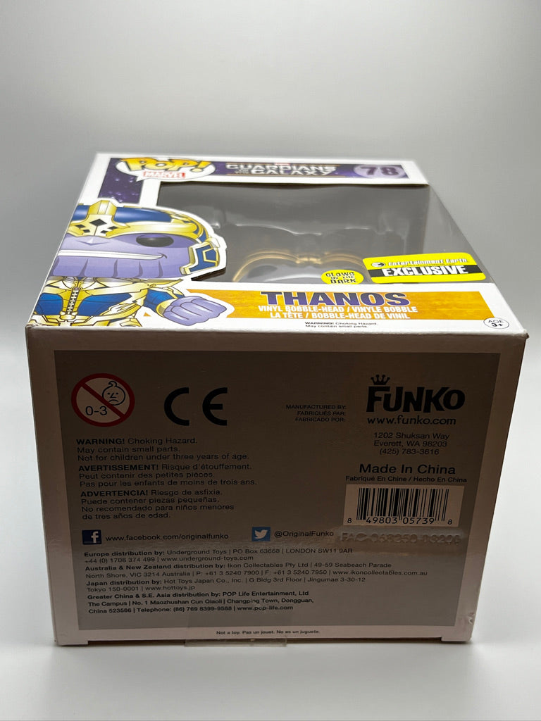 Funko Pop! Marvel-Thanos (Glow in the Dark) 6" Entertainment Earth