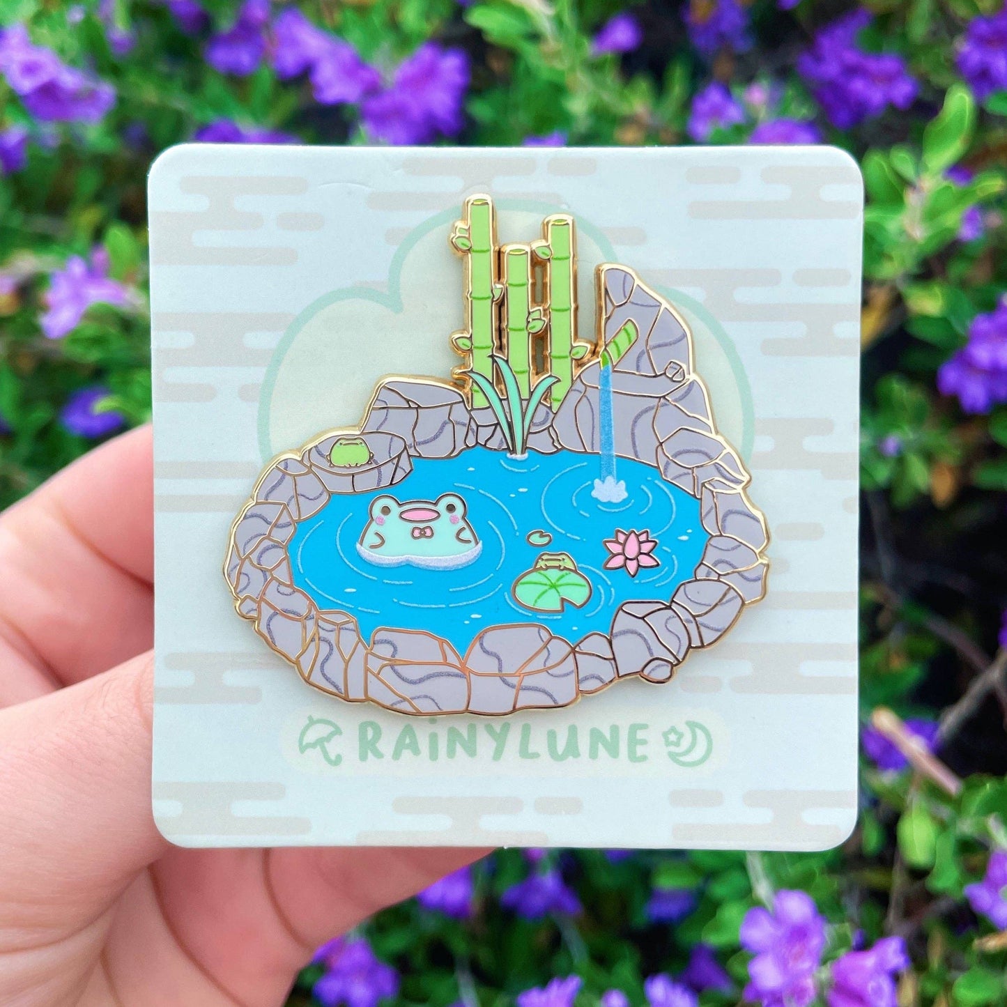 Rainylune Collectible Pin - Hot Spring Friend the Frog Pin