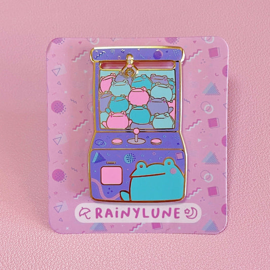 Rainylune Collectible Pin - Retro Frog Claw Machine Pin