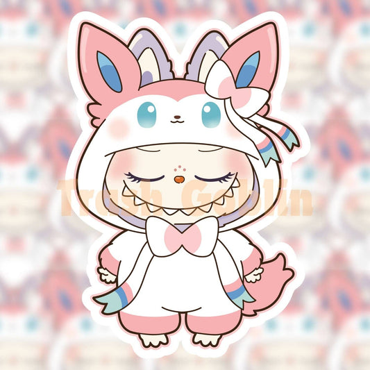 Labubu Vinyl Sticker - Sylveon - by Trash Goblin