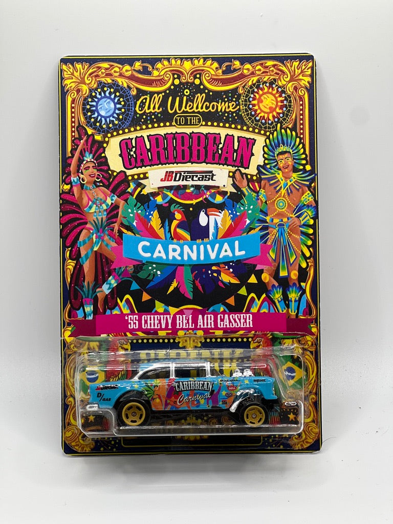 JBDiecast x Sipink Custom Works Caribbean Carnival - '55 Chevy Bel Air Gasser