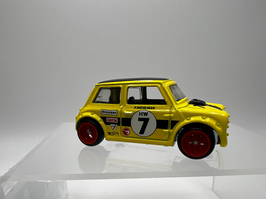 Hot Wheels Compact Kings Treasure Hunt- Morris Mini - (factory wheel swap orange rims)