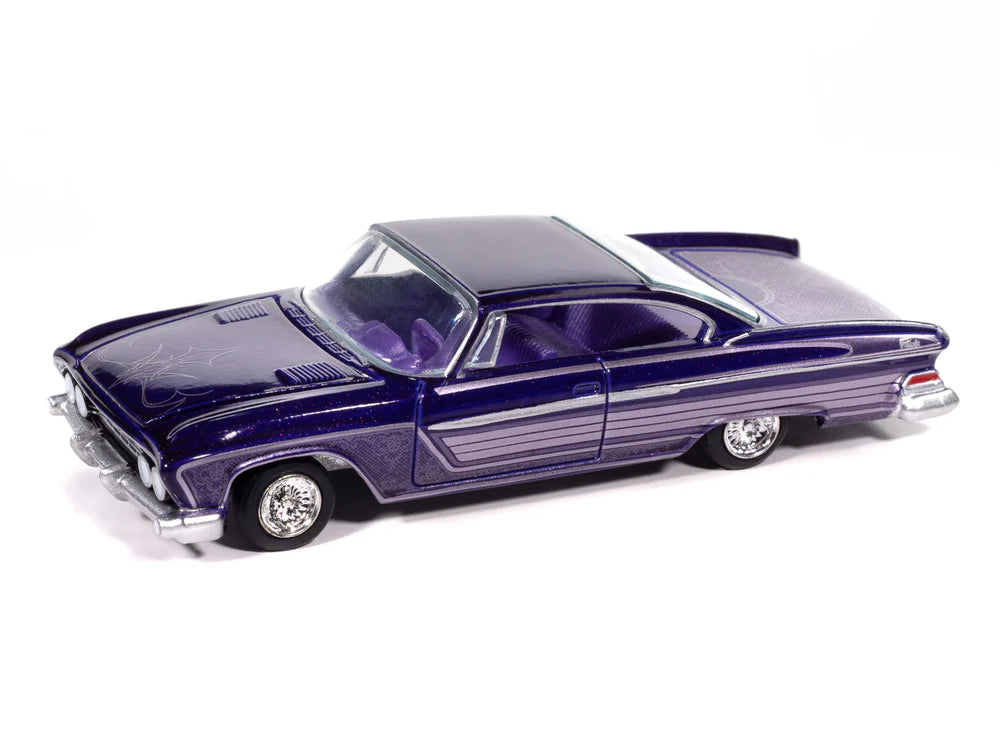 Auto World - 1961 Dodge Phoenix Lowrider in Purple Sky Metallic with Lowrider Graphics