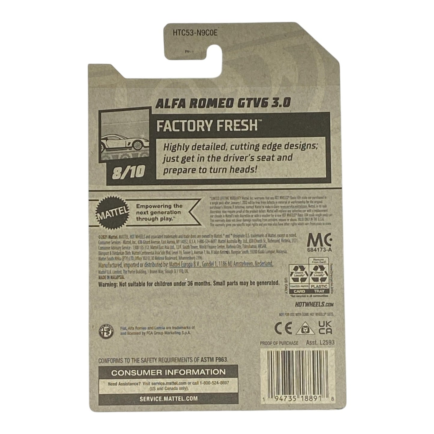 Hot Wheels Alfa Romeo GTV6 3.0 - Factory Fresh Series 8/10