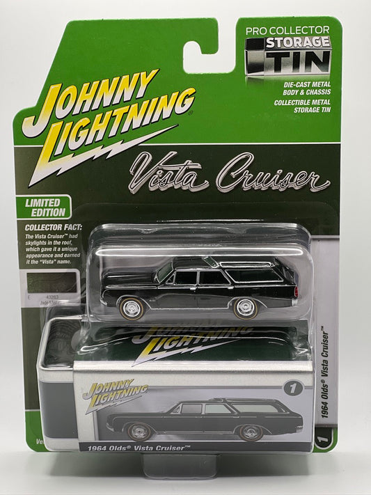 Johnny Lighting Storage Tin - 1964 Olds Vista Cruiser (Jade Mist)