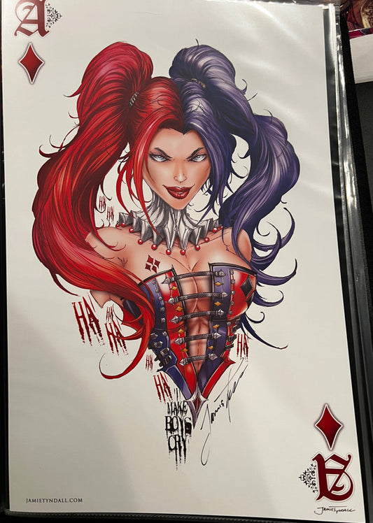 Harley Quinn Ace of Diamonds Print by Jamie Tyndall (Signed)