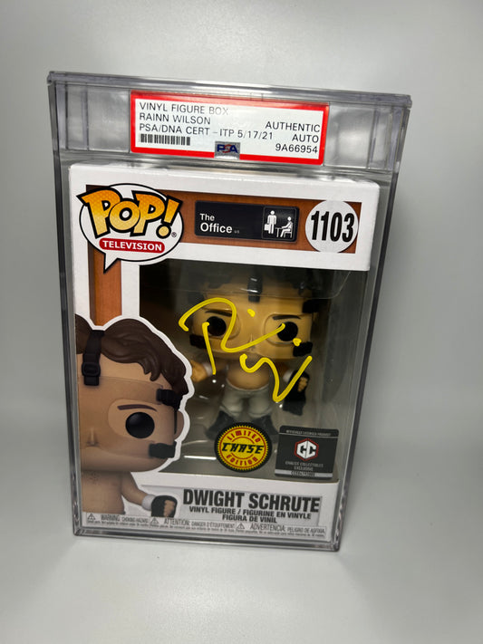 Funko Pop! TV - The Office - Dwight Schrute (Chase) PSA/DNA Cert Signed Rainn Wilson
