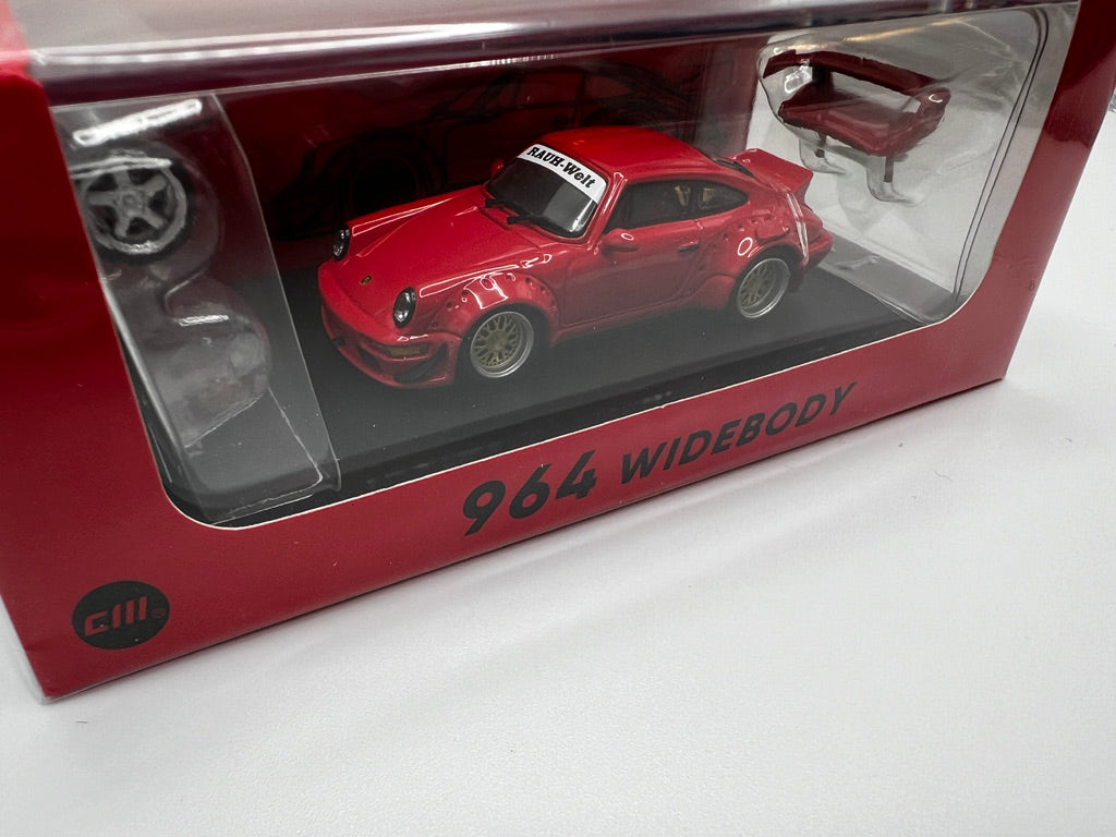 CM Model - RWB Porsche 964 Widebody w/extra wheels & spoiler (Red)