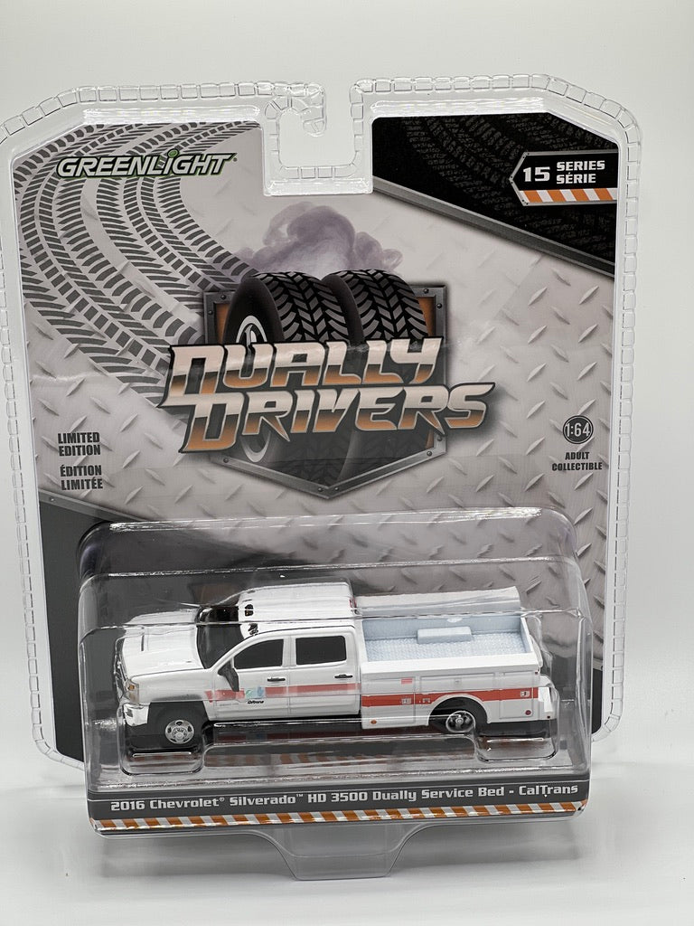 Greenlight Dually Drivers - 2016 Chevrolet Silverado HD 3500 Dually Service Bed - CalTrans