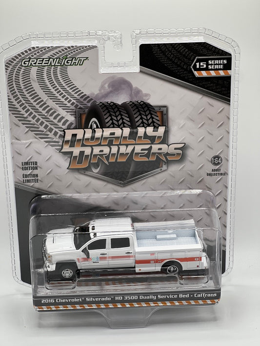 Greenlight Dually Drivers - 2016 Chevrolet Silverado HD 3500 Dually Service Bed - CalTrans