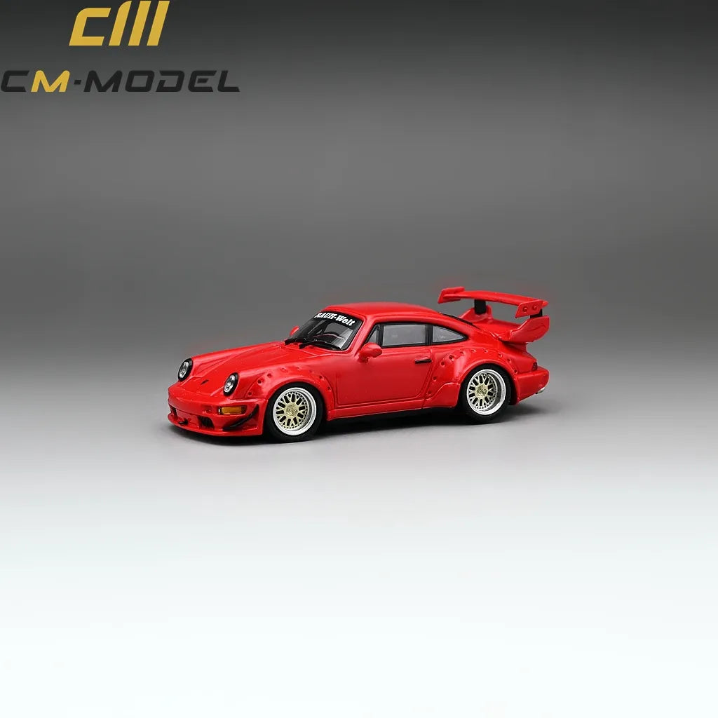 CM Model - RWB Porsche 964 Widebody w/extra wheels & spoiler (Red)