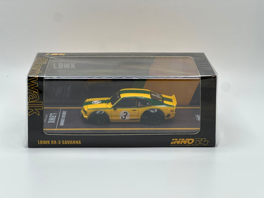 Inno64 - LBWK Mazda RX3 Savanna (Yellow/Green)