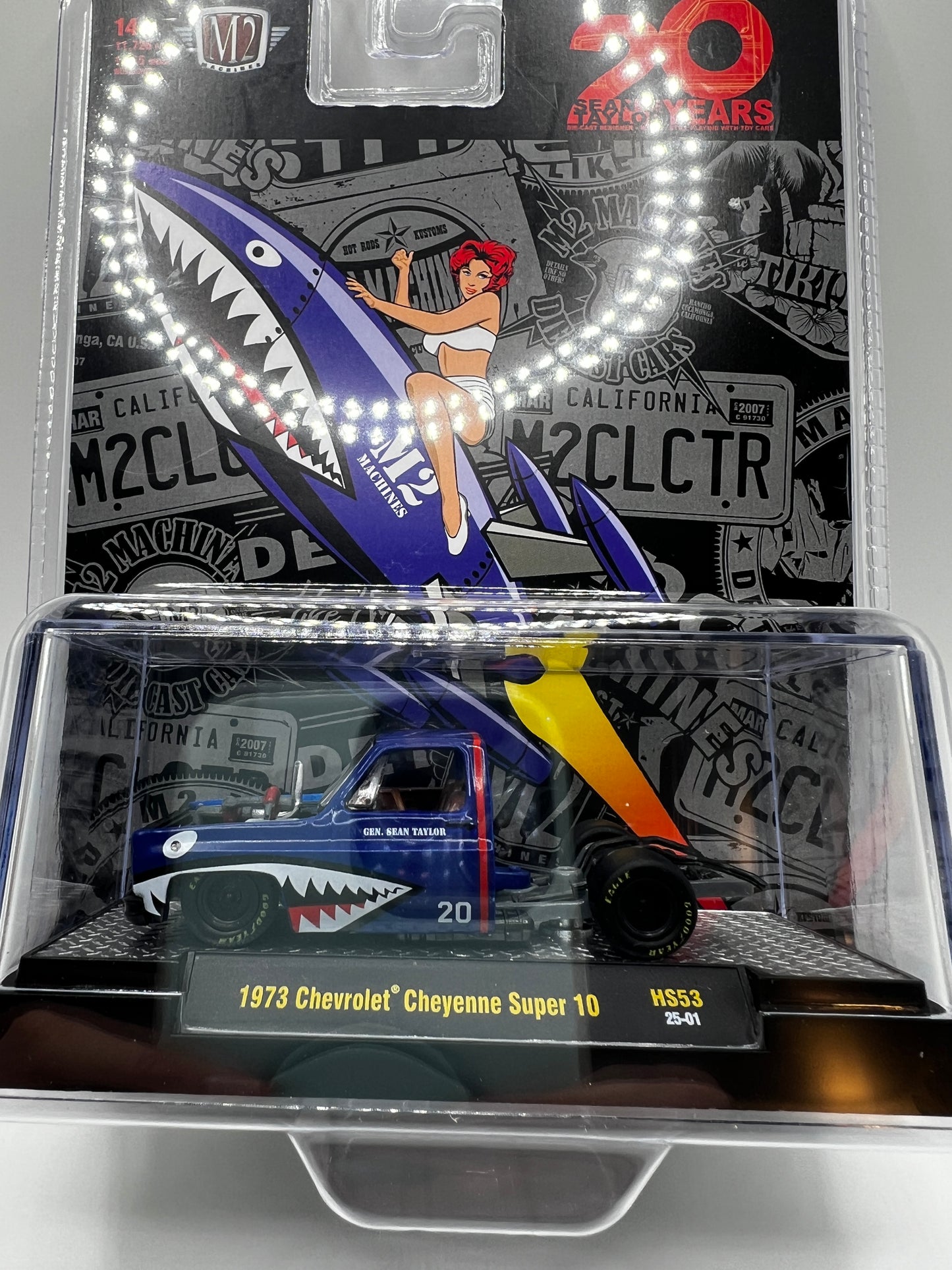 M2 Hobby Excl. - 1973 Chevrolet Cheyenne Super 10 (Blue sharkmouth) - 20 Years Sean Taylor