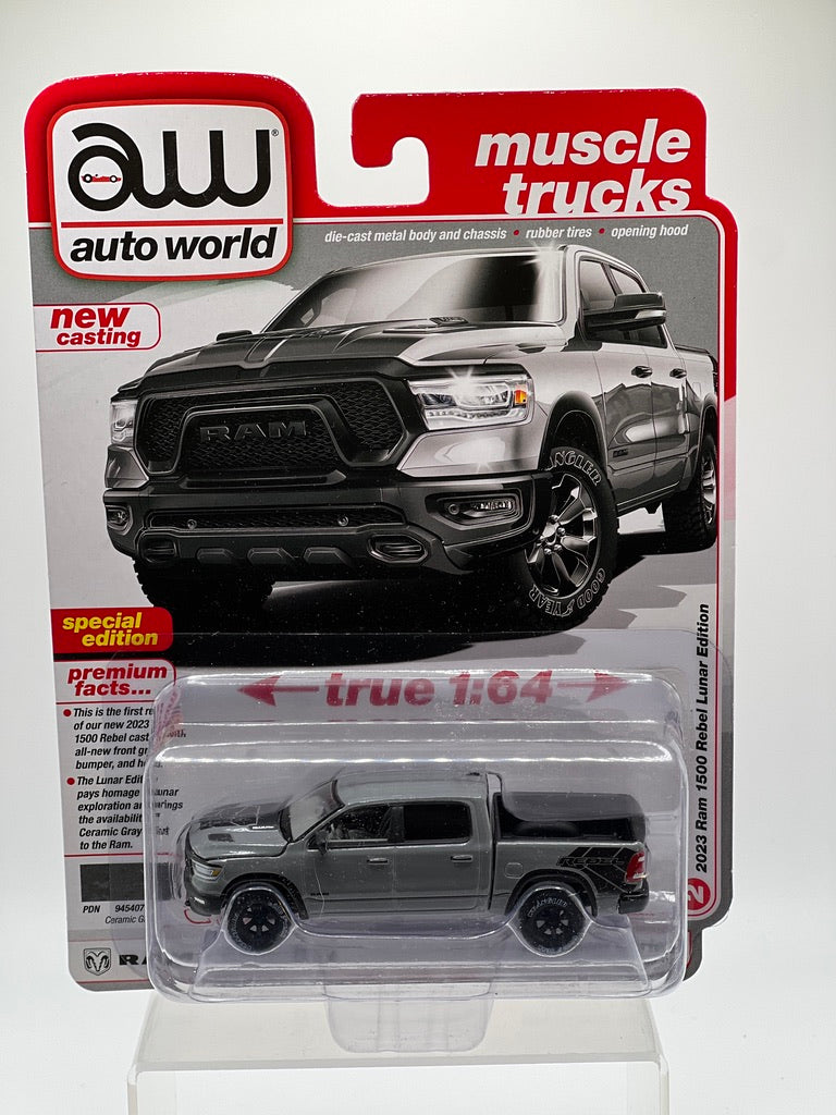 Auto World - 2023 Dodge Ram Rebel Lunar Edition (Ceramic Grey w/Rebel Graphics)