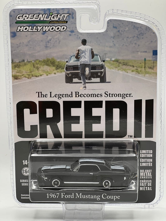 Greenlight Hollywood - Creed II - Adonis Creed's 1967 Ford Mustang Coupe (Black w/white stripes)