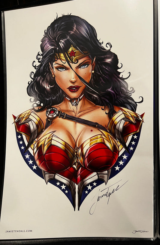 Wonder Woman Bust Print by Jamie Tyndall (Signed)
