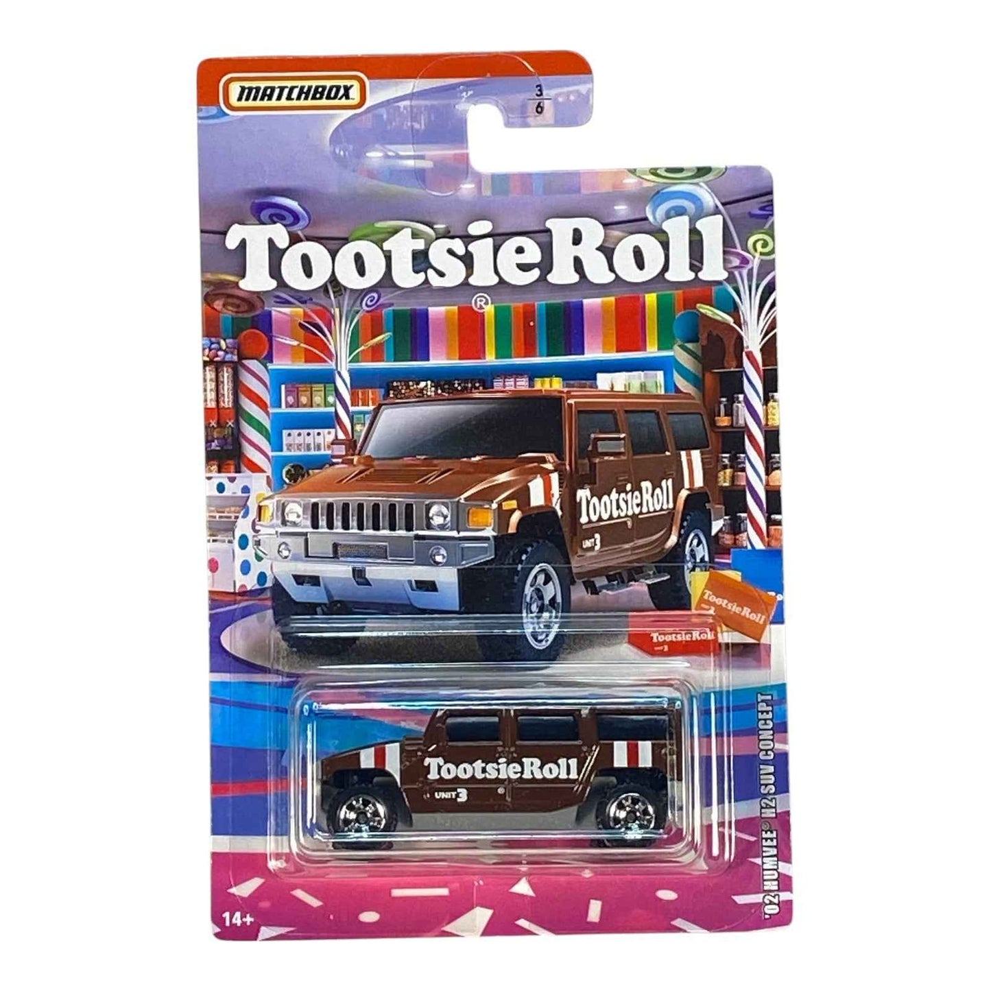 Matchbox '02 Humvee H2 SUV Concept - Tootsie Roll - Sweet Rides Series 3/6